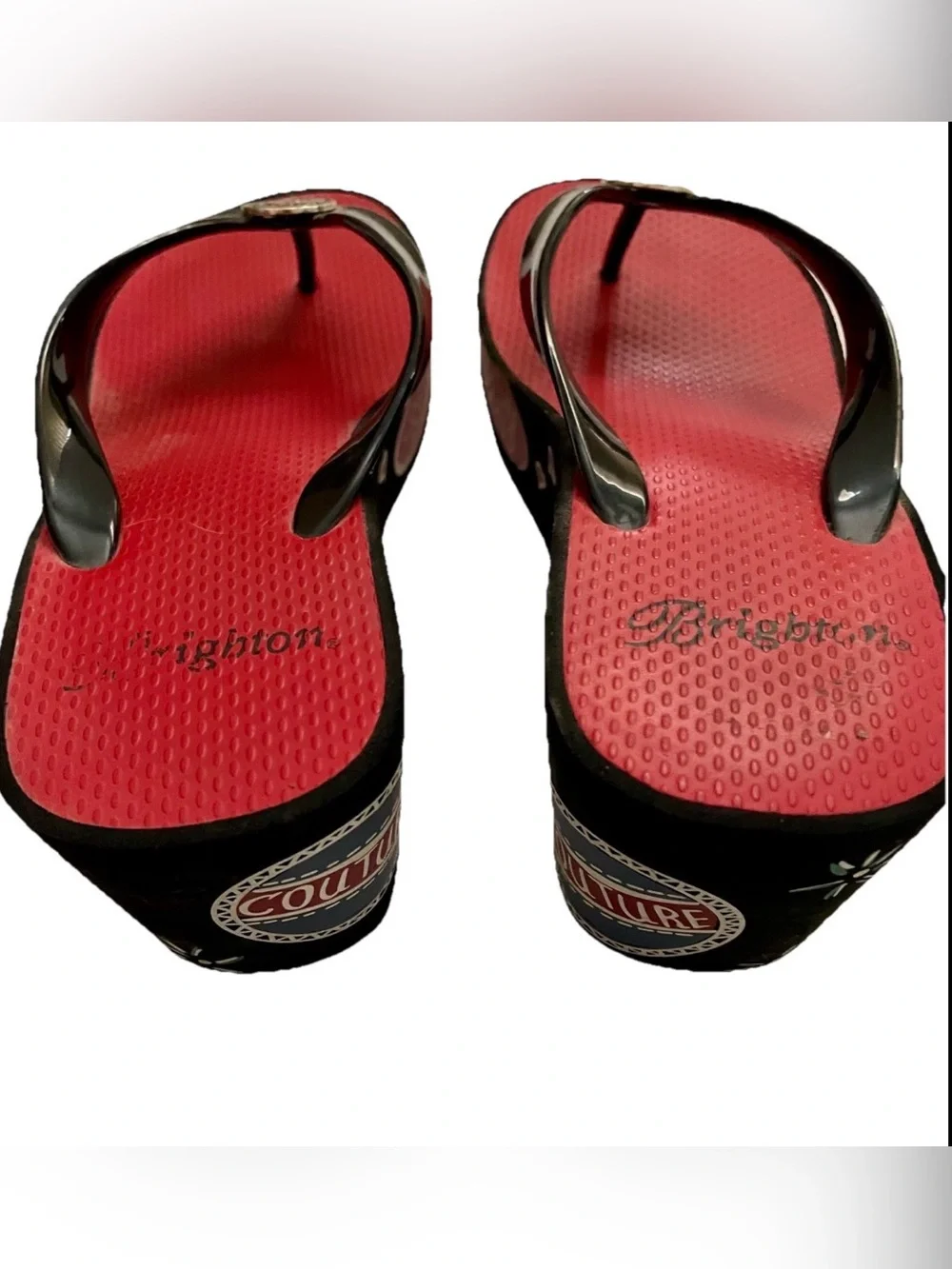 BRIGHTON Wearable Art GLAM FASHIONISTA Platform Flip Flop Graffiti SANDALS 7